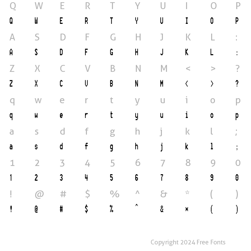 Character Map of FixSysCTT Regular