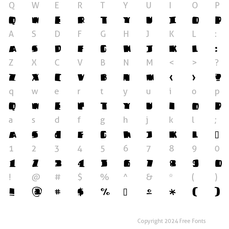 Character Map of Fizzo Normal