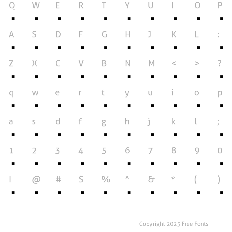 Character Map of Fj?T?C???{?[?h16G Regular