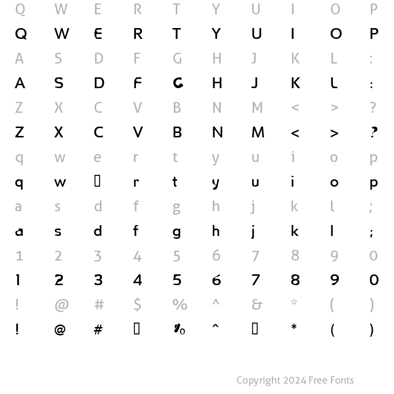 Character Map of FKR WifeLife Regular