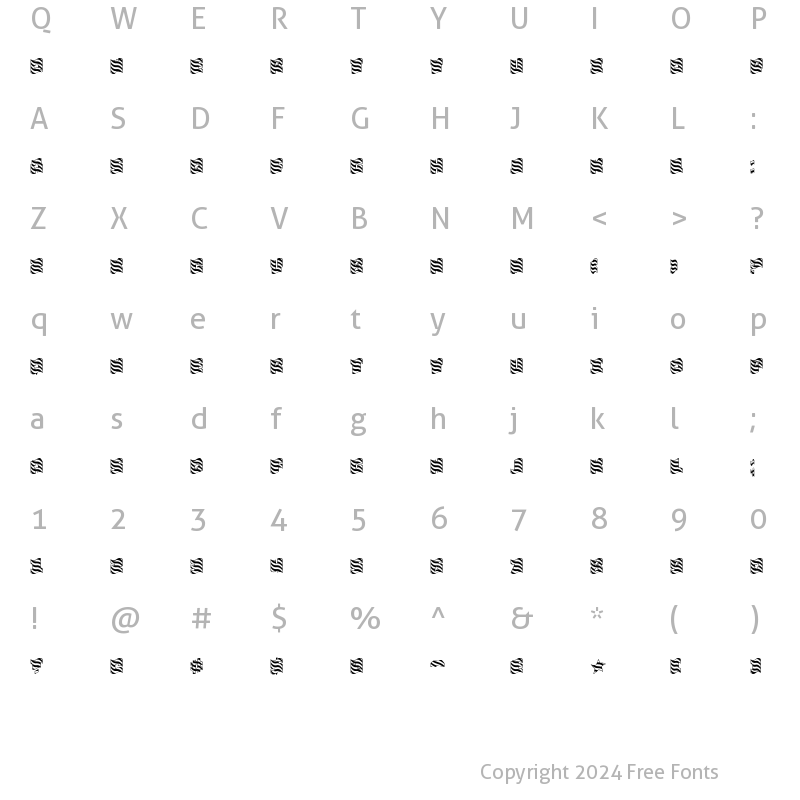 Character Map of FlagDayTwo Regular