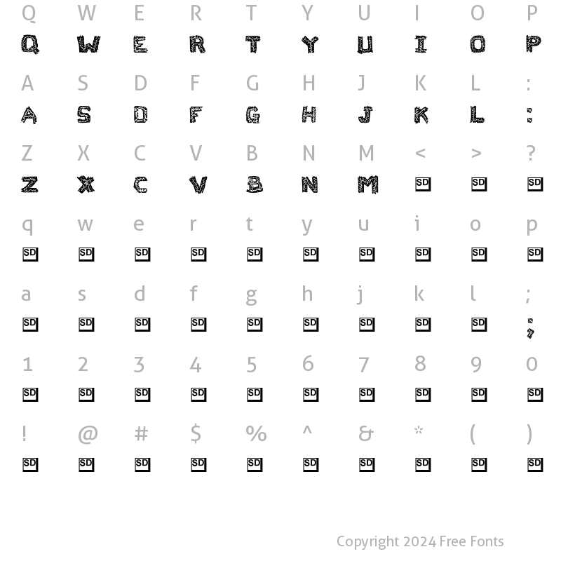 Character Map of Flak Jacket Regular