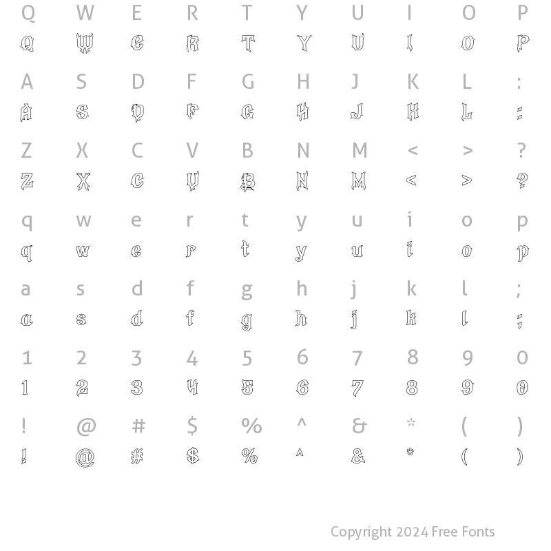 Character Map of FlameRider Outline