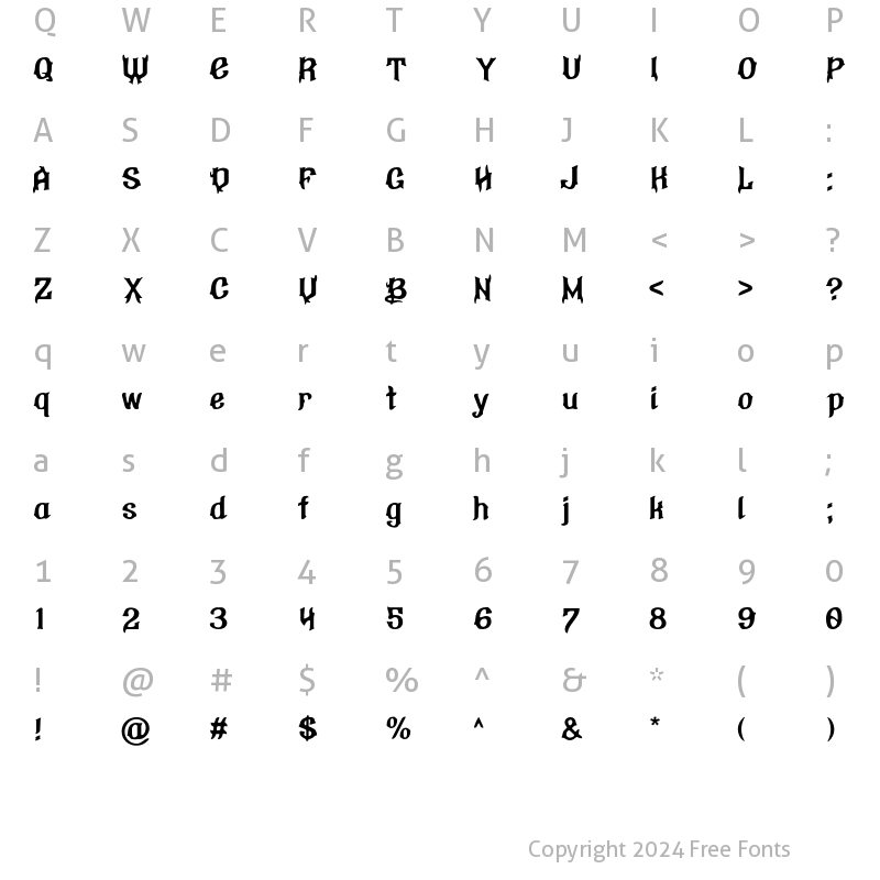 Character Map of FlameRider Smooth