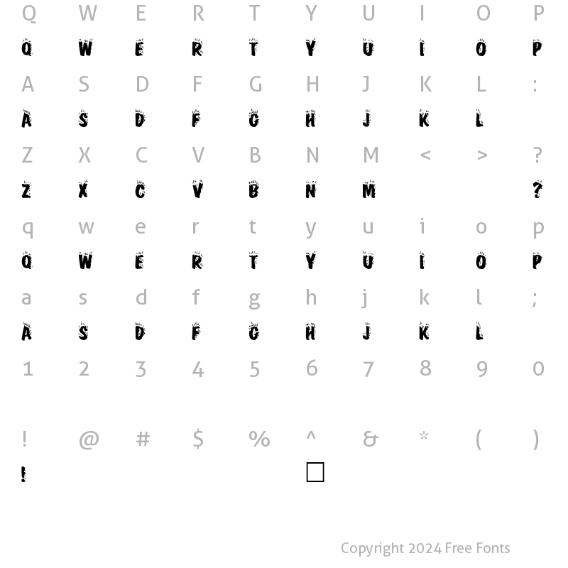 Character Map of Flames FC Normal