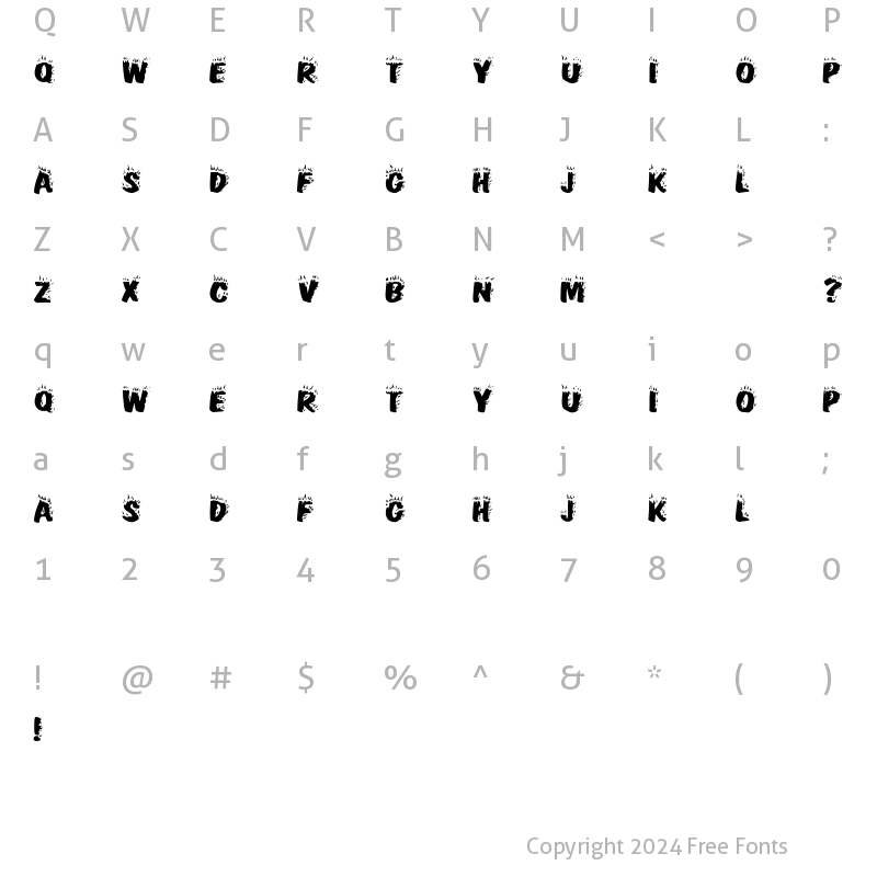 Character Map of FlamingDisplayCapsHvy Regular