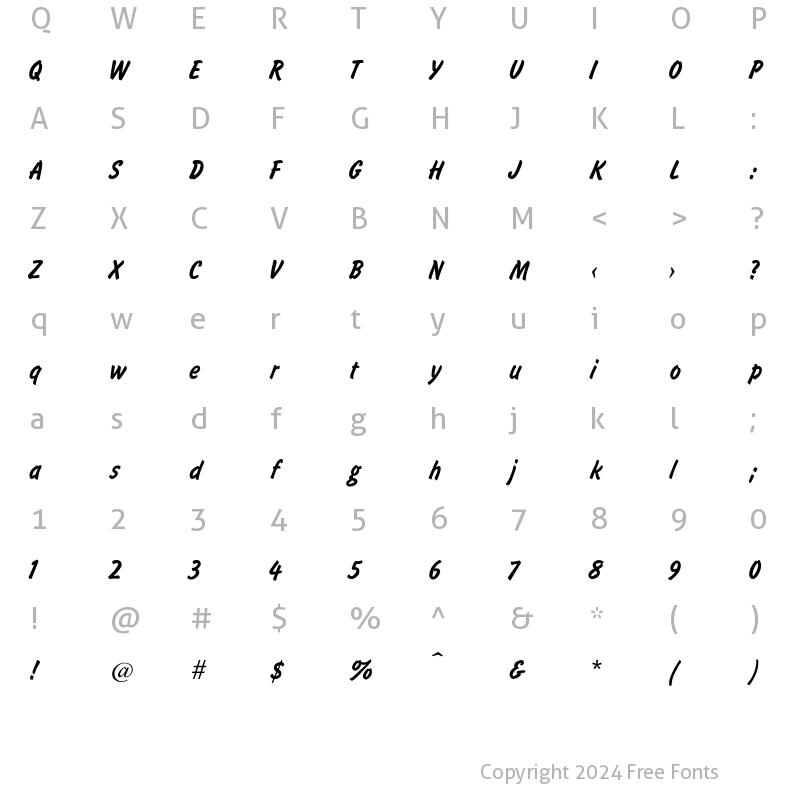 Character Map of Flash Regular