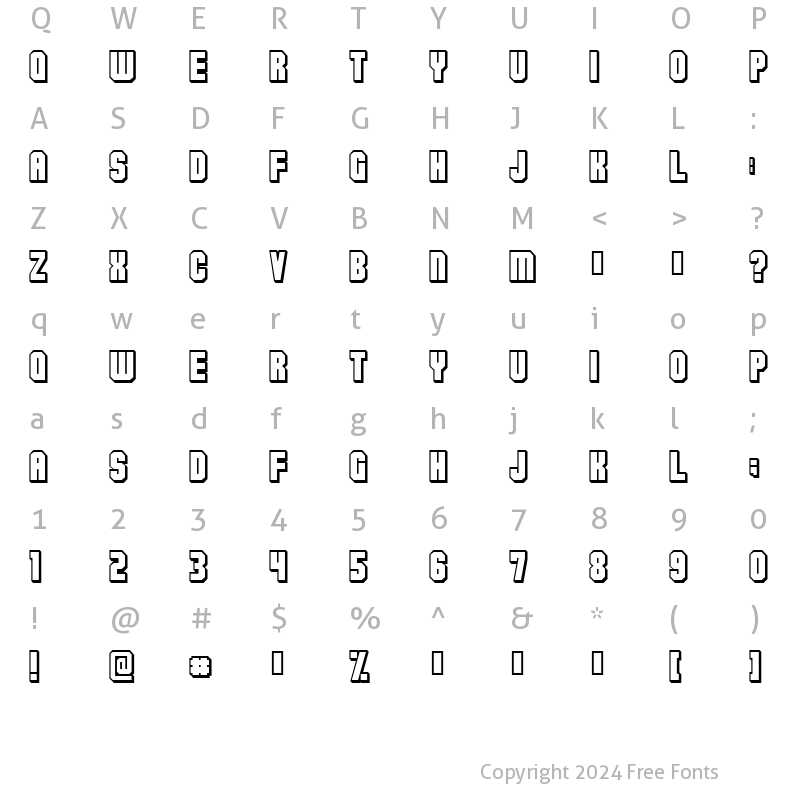 Character Map of Flashback version 3 Regular