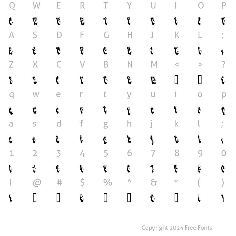 Character Map of FlashbackCondensed Regular