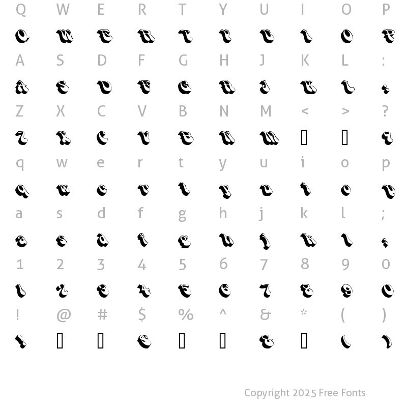 Character Map of FlashbackExtended Regular