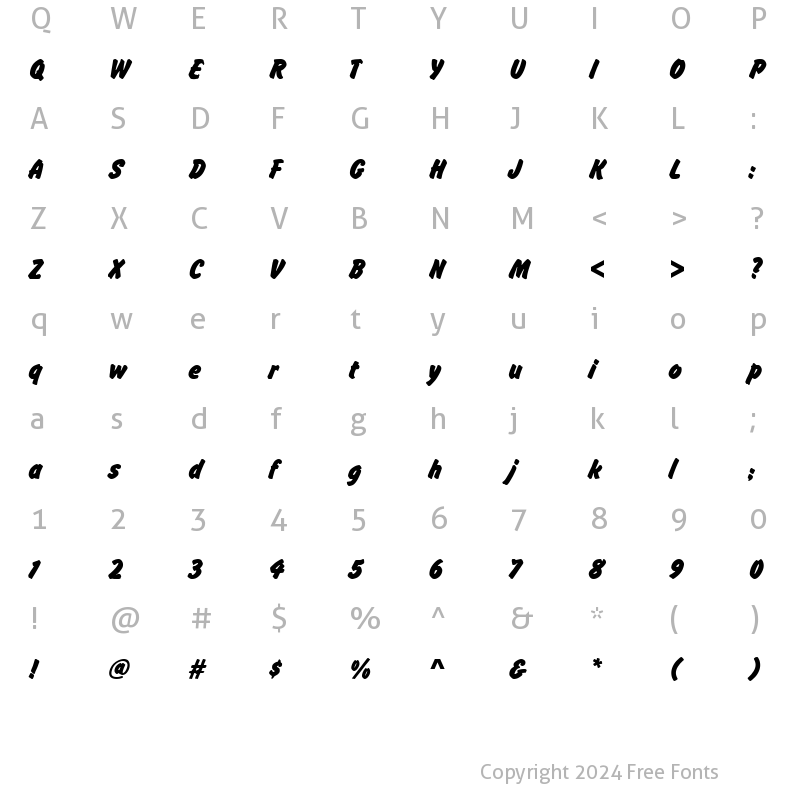 Character Map of FlashDBol Regular