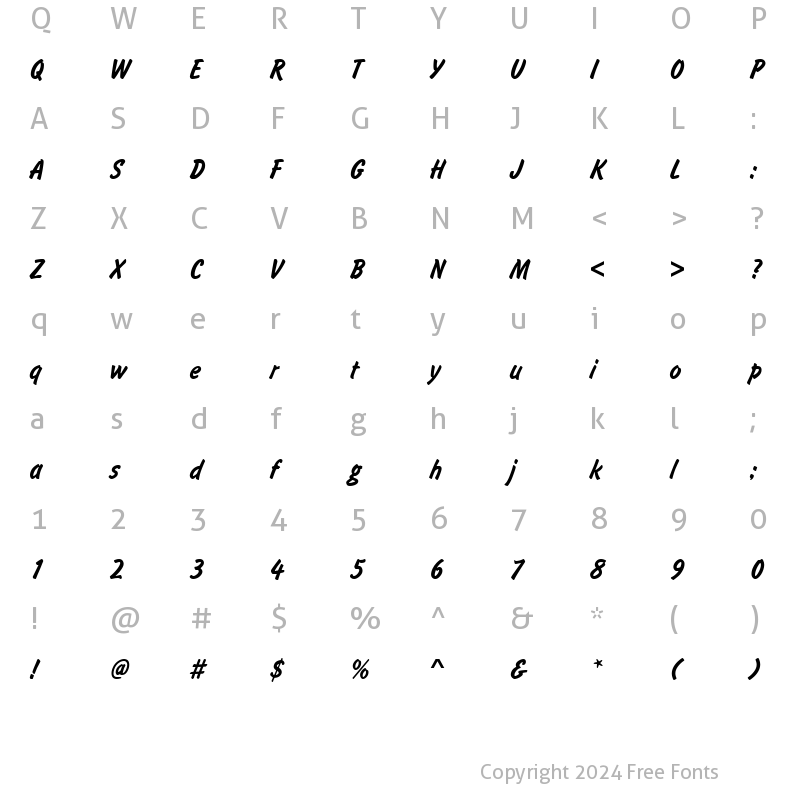 Character Map of FlashDLig Regular