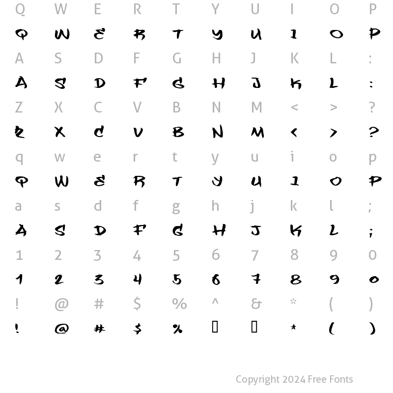 Character Map of Flashit Regular