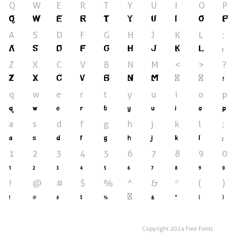 Character Map of Flashspeed Regular