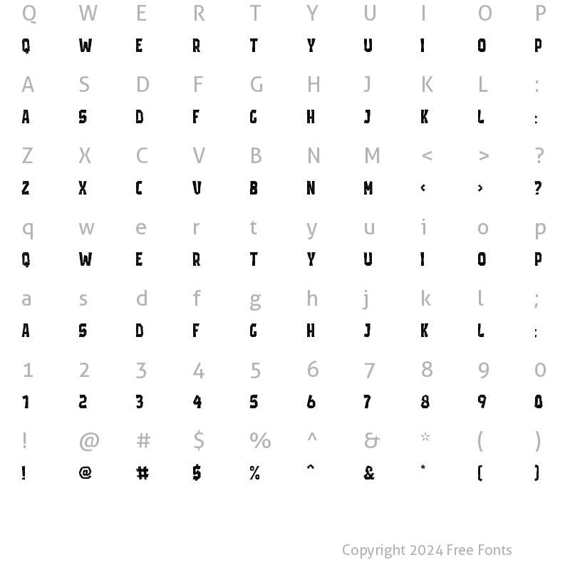 Character Map of Flashy Rough