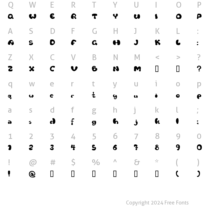 Character Map of Flat tyre Regular