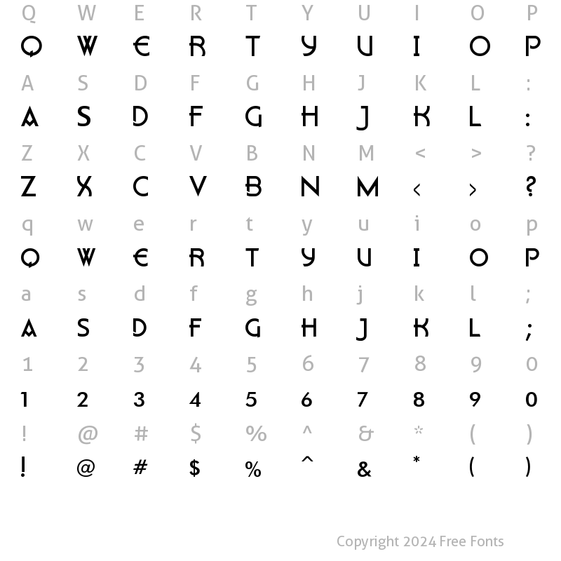 Character Map of Flatley Regular