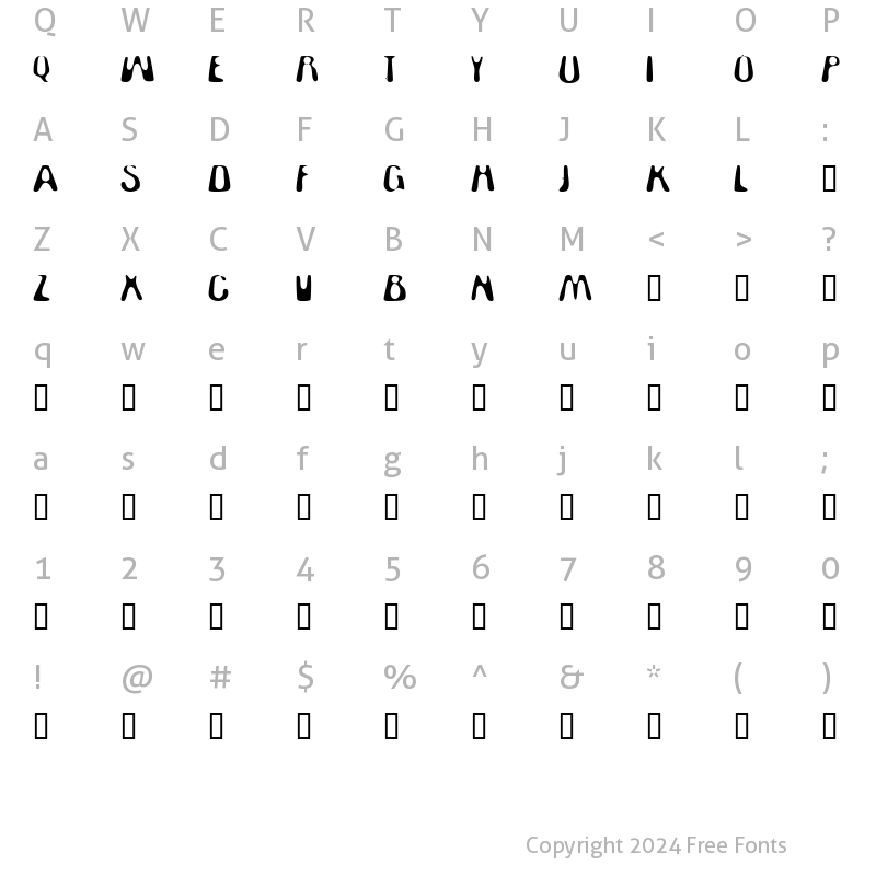 Character Map of Flatman Thin