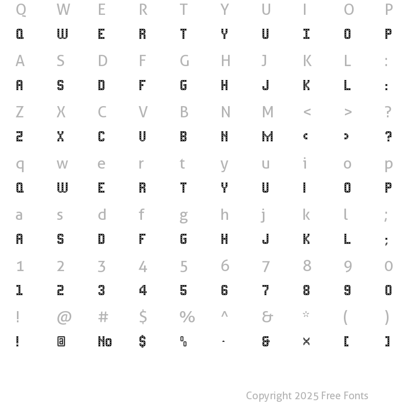 Character Map of FlatPack Regular