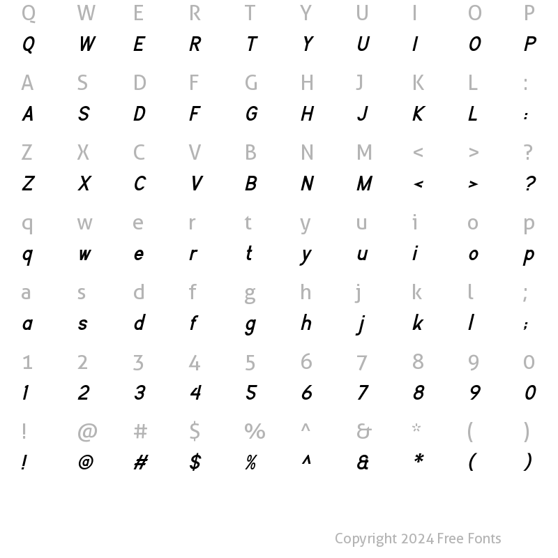 Character Map of Flaunters Medium Italic