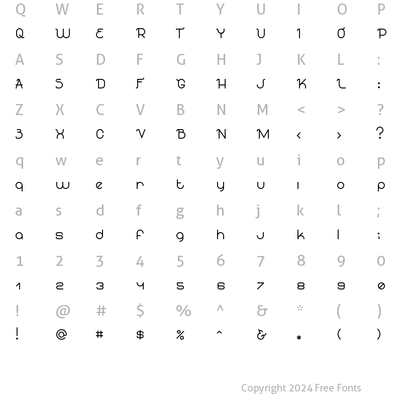 Character Map of Flawourite Regular