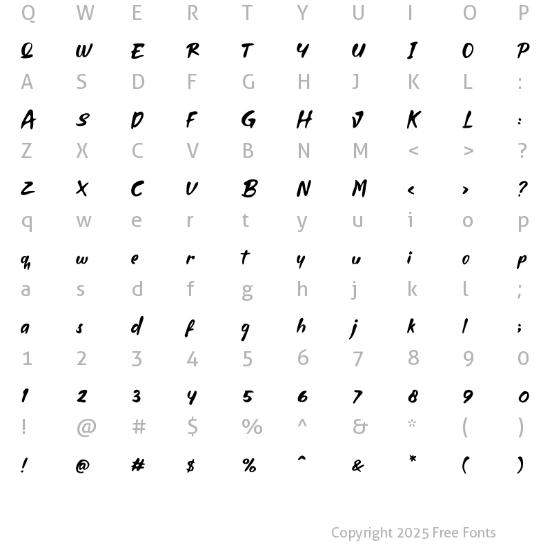 Character Map of Fleepavlop Thin