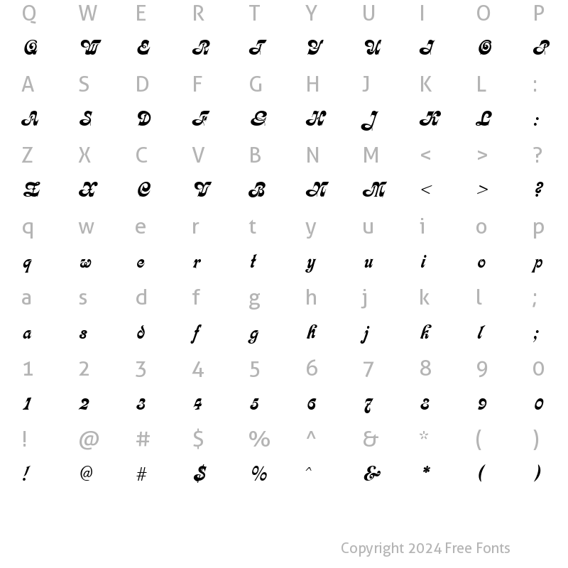 Character Map of Fleetwood Regular