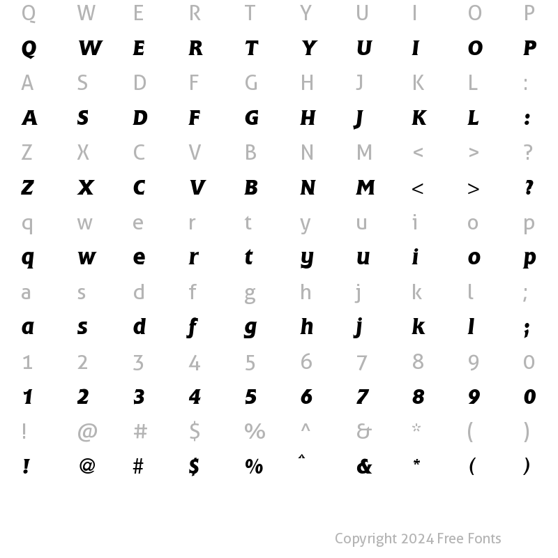 Character Map of Fleming BoldItalic