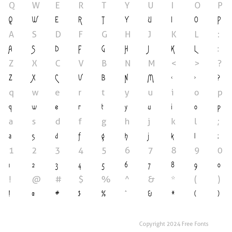 Character Map of Fletch Condensed Normal