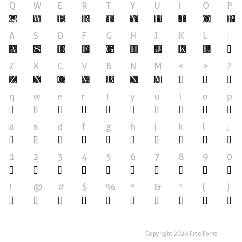 Character Map of FleurCornerCaps Regular