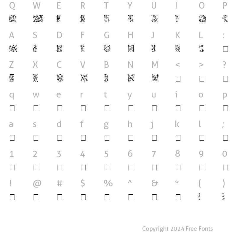 Character Map of FleurDisplayCapsSSi Medium