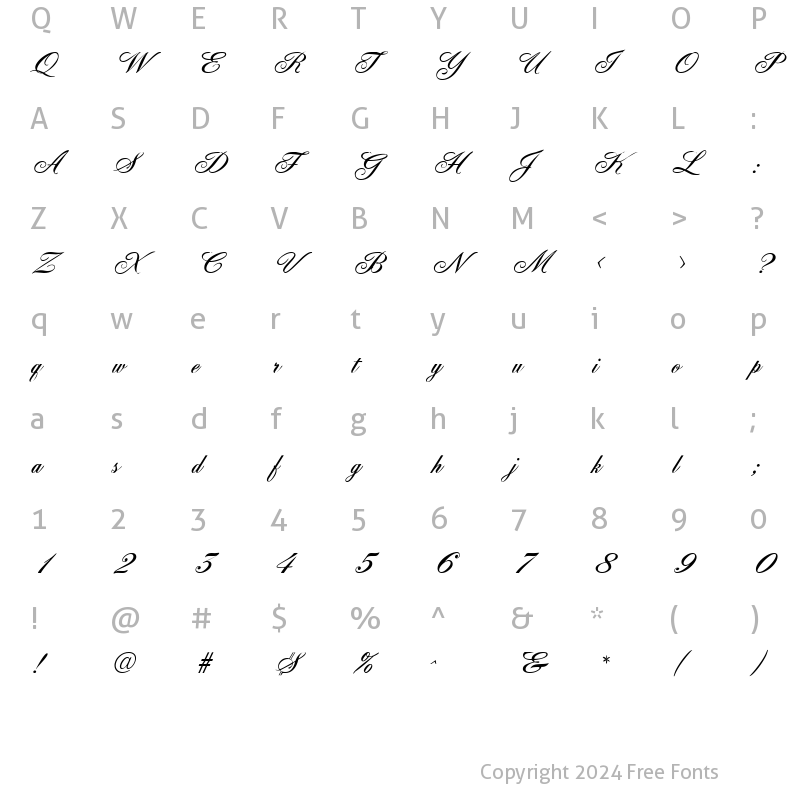 Character Map of FleurishScript Regular