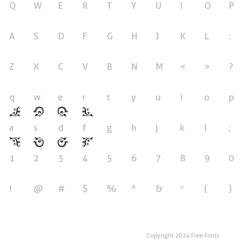 Character Map of Fleuron Four Regular