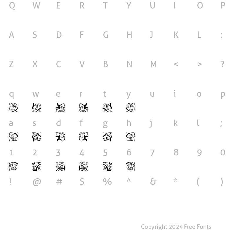 Character Map of Fleuron Twelve Regular