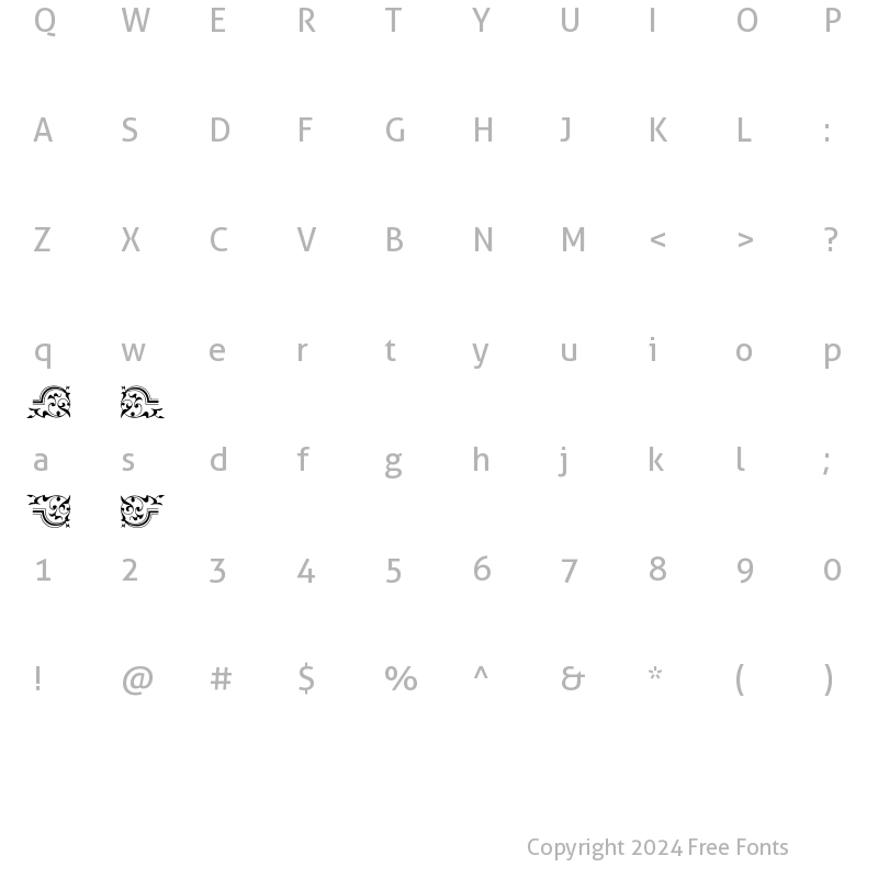 Character Map of Fleuron Two Regular