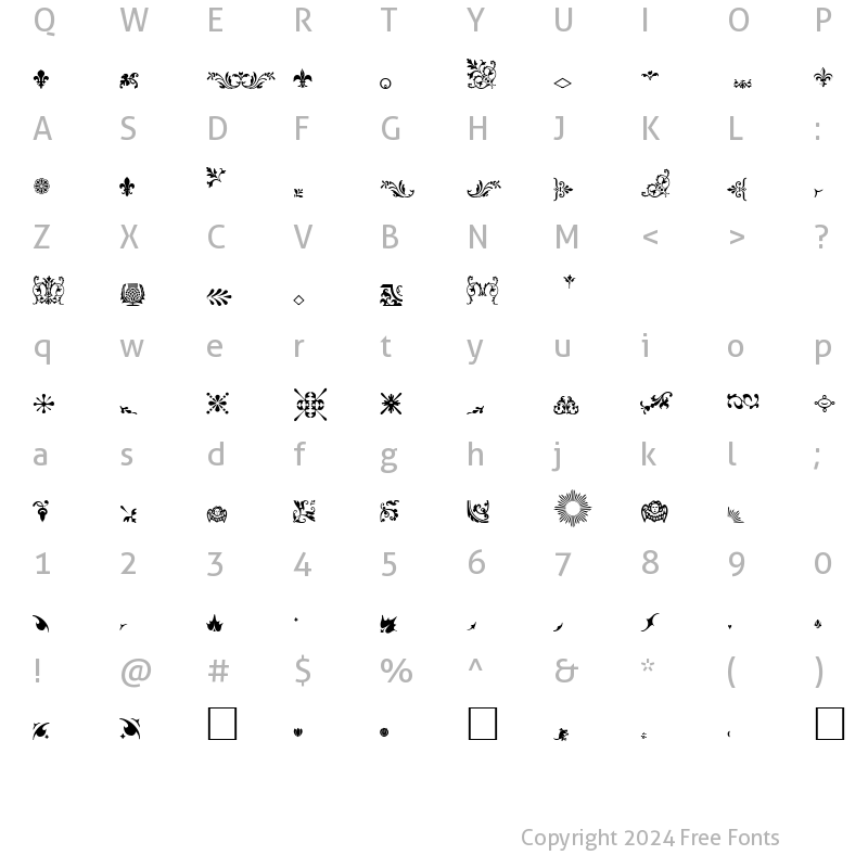 Character Map of Fleurons A