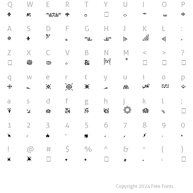 Character Map of Fleurons Medium