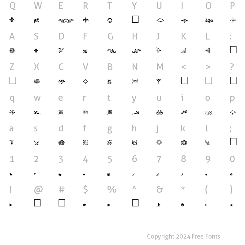 Character Map of Fleurons Normal