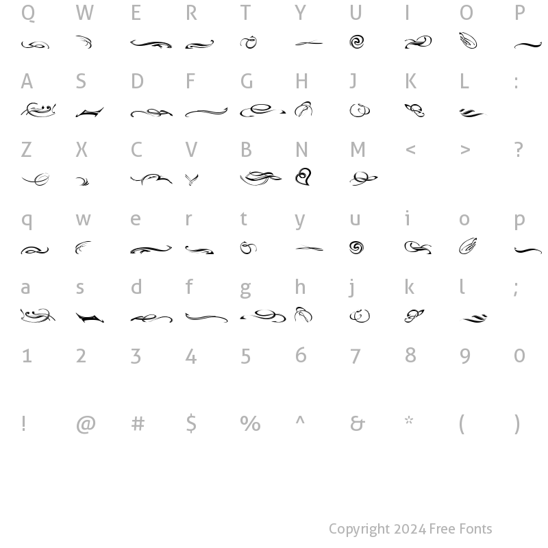 Character Map of Fleurons One Regular