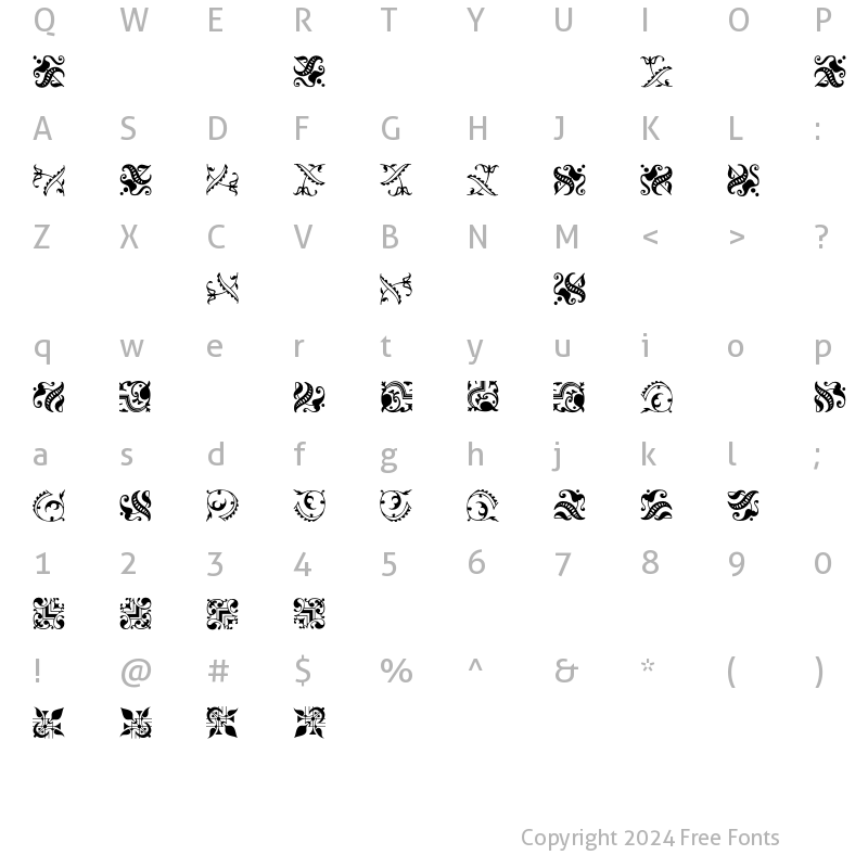 Character Map of FleuronsOne Regular