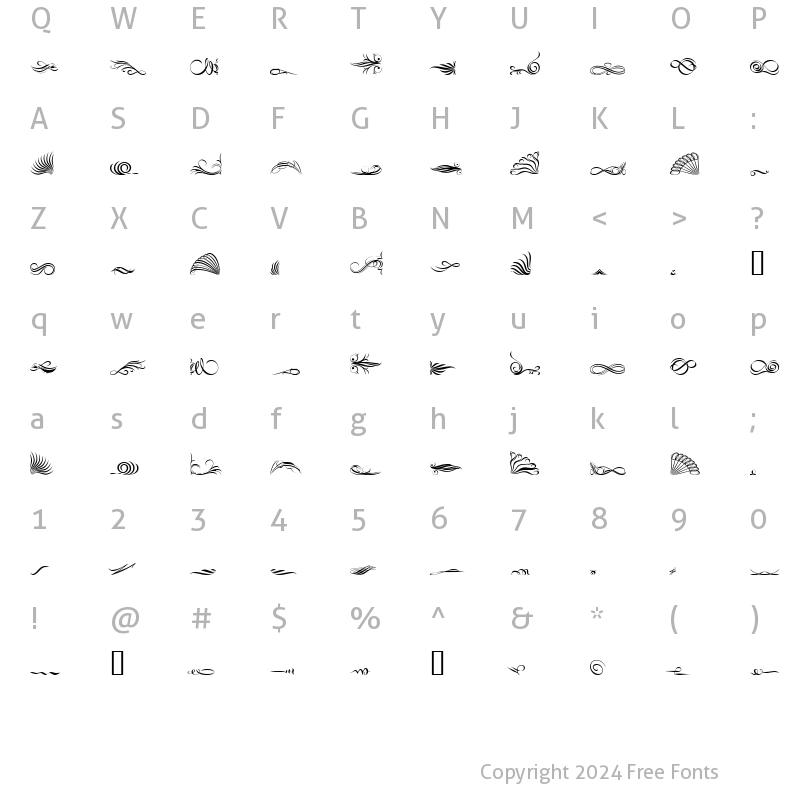 Character Map of FleuronsTwo Regular