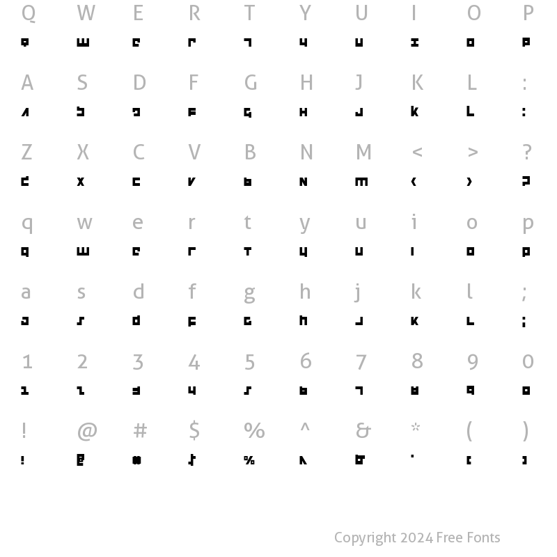 Character Map of Flight Corps Condensed Condensed