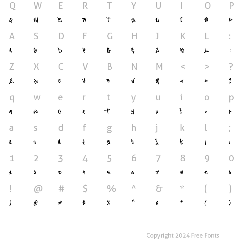 Character Map of Flim Flom Graffiti Regular