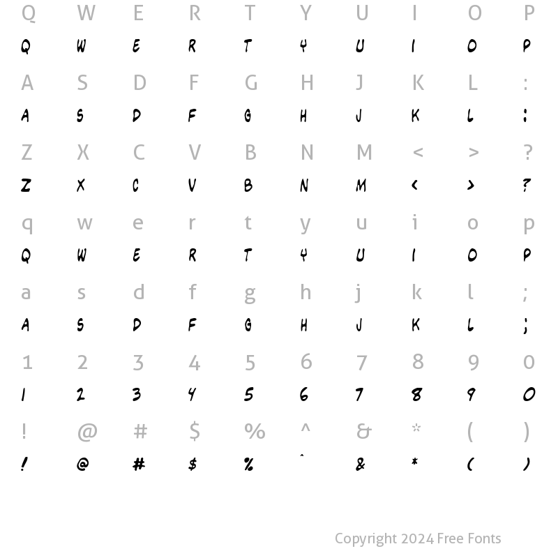 Character Map of FlimFlam Regular