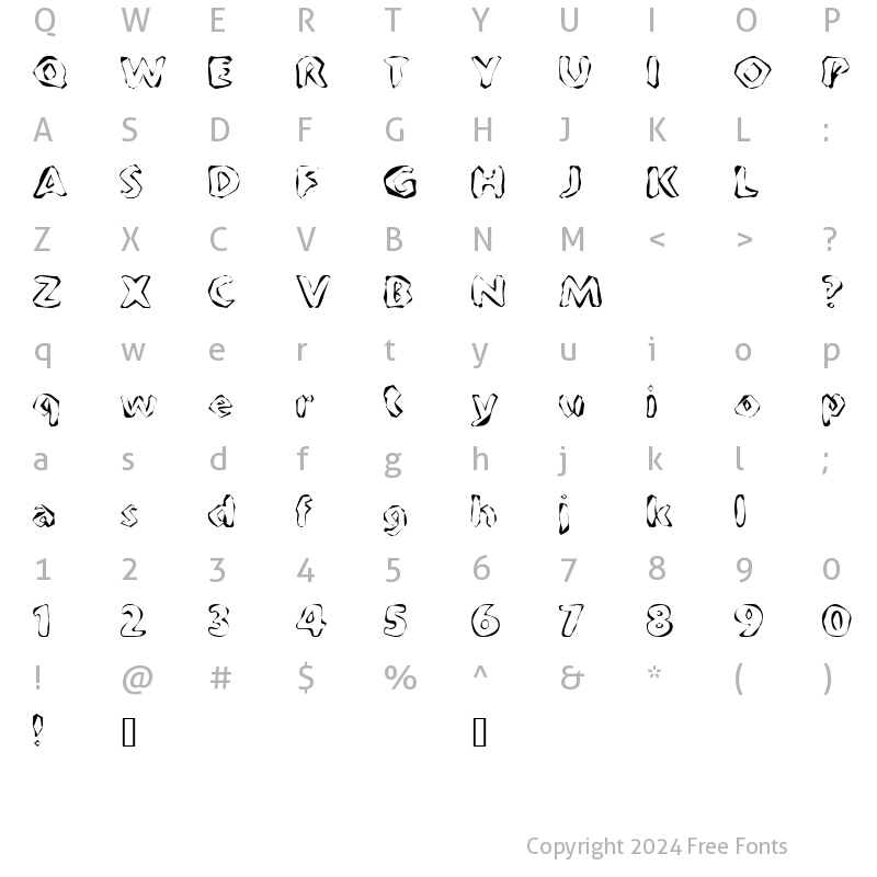 Character Map of FlintPrint Regular