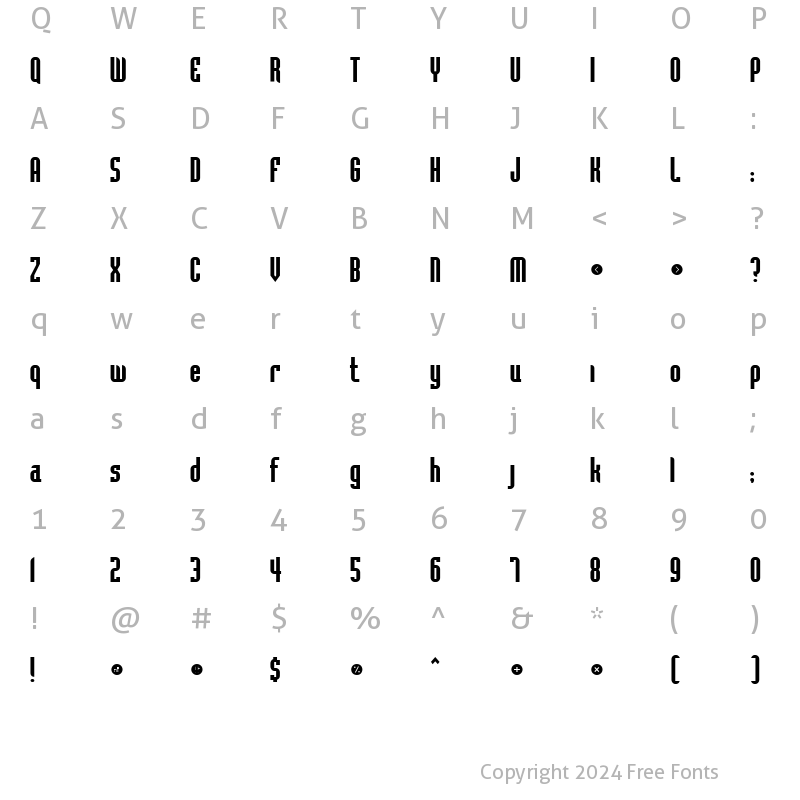 Character Map of Flintstone Bold