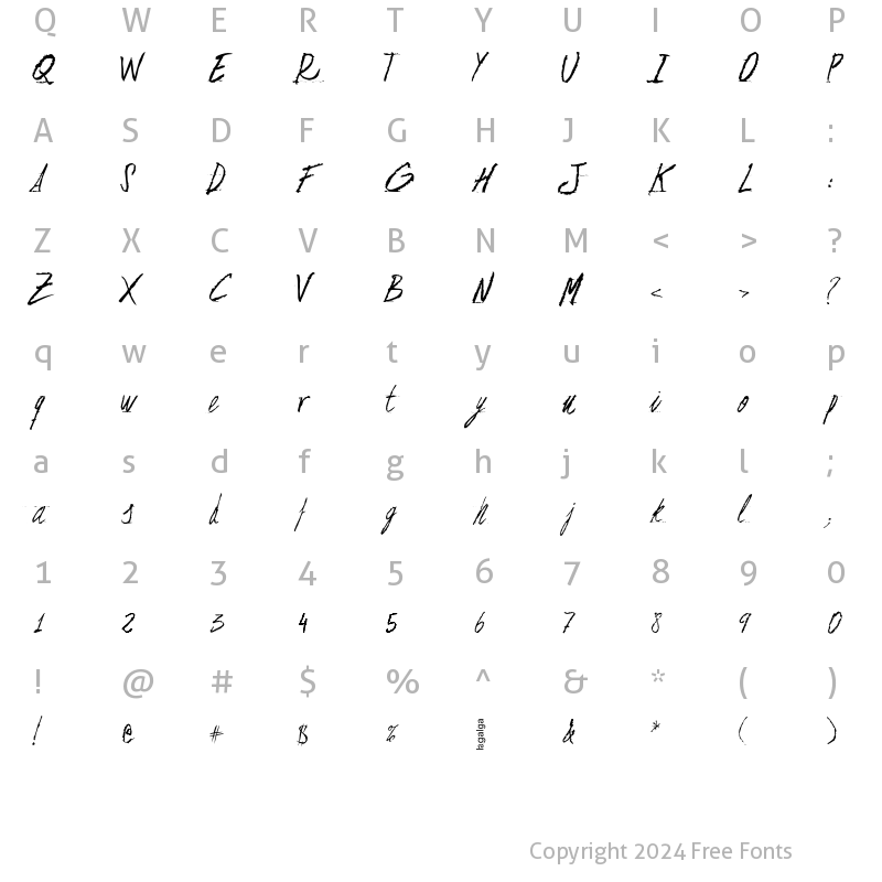 Character Map of Floja Regular