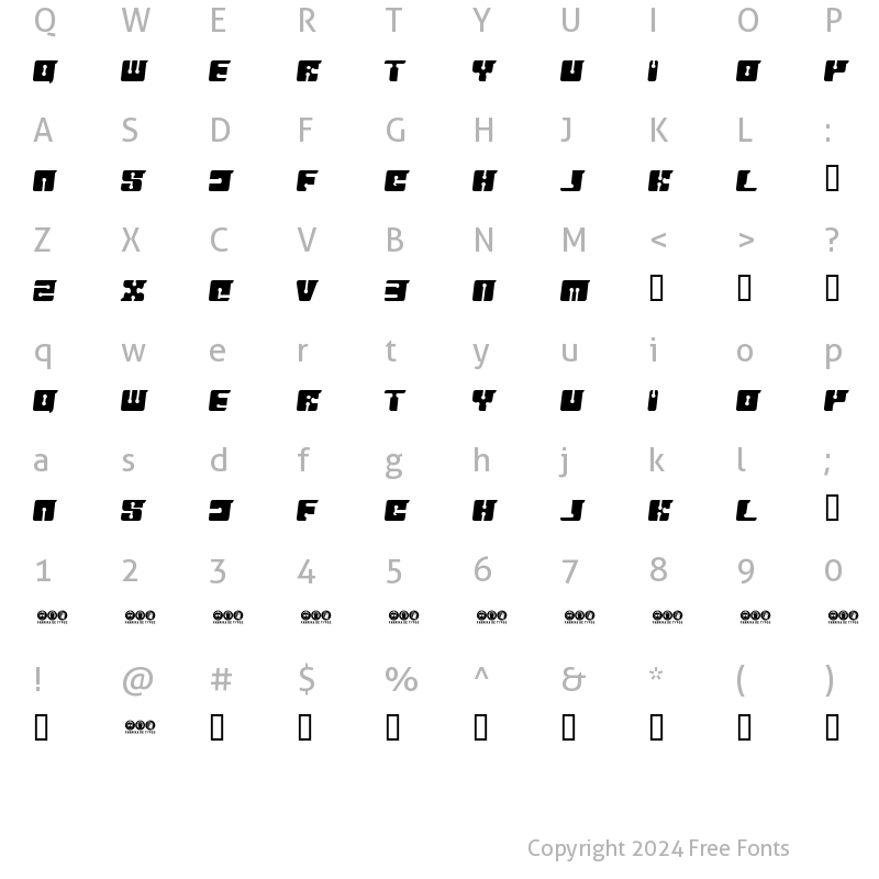 Character Map of FLOPPY DISK 2