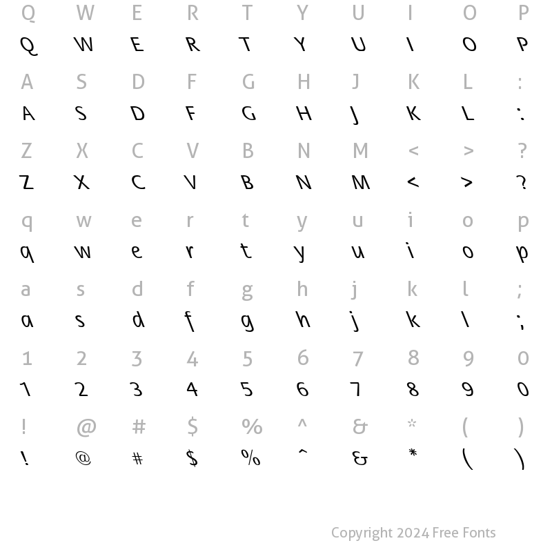 Character Map of Flora-Normal Lefty Regular