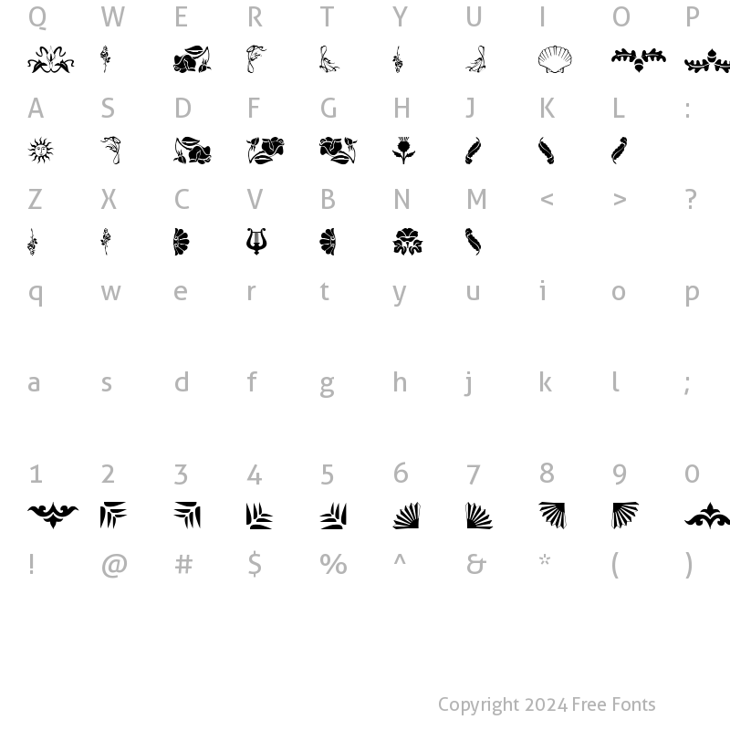 Character Map of FloraDings Regular